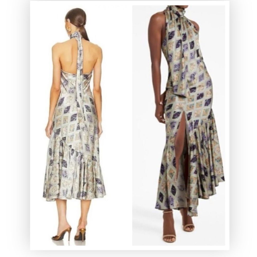 Cinq A Sept All-over print halterneck dress $795